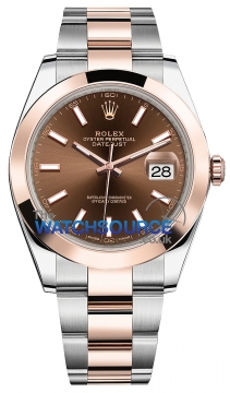 Rolex Datejust 41mm Steel and Everose Gold 126301 Chocolate Index Oyster watch