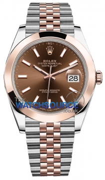 Rolex Datejust 41mm Steel and Everose Gold 126301 Chocolate Index Jubilee watch