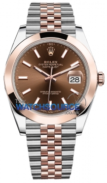 Buy this new Rolex Datejust 41mm Steel and Everose Gold 126301 Chocolate Index Jubilee mens watch for the discount price of £14,300.00. UK Retailer.