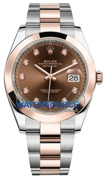 Rolex Datejust 41mm Steel and Everose Gold 126301 Chocolate Diamond Oyster watch