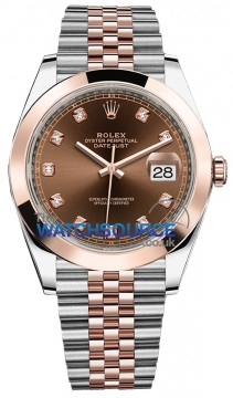 Buy this new Rolex Datejust 41mm Steel and Everose Gold 126301 Chocolate Diamond Jubilee mens watch for the discount price of £16,300.00. UK Retailer.