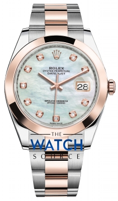 Rolex Datejust 41mm Steel and Everose Gold 126301 MOP Diamond Oyster watch