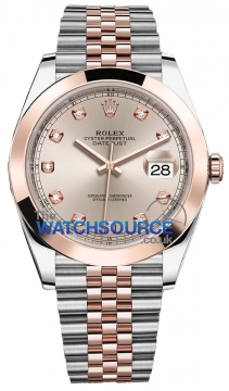 Buy this new Rolex Datejust 41mm Steel and Everose Gold 126301 Sundust Diamond Jubilee mens watch for the discount price of £16,300.00. UK Retailer.