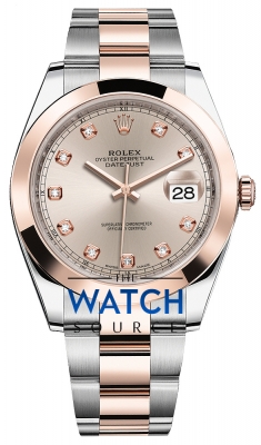 Buy this new Rolex Datejust 41mm Steel and Everose Gold 126301 Sundust Diamond Oyster mens watch for the discount price of £15,700.00. UK Retailer.