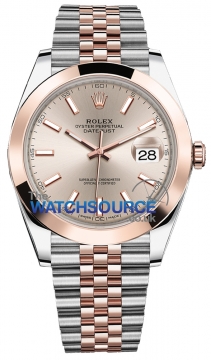 Buy this new Rolex Datejust 41mm Steel and Everose Gold 126301 Sundust Index Jubilee mens watch for the discount price of £14,300.00. UK Retailer.