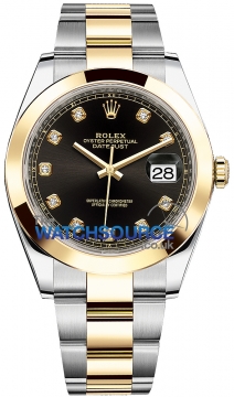 Buy this new Rolex Datejust 41mm Steel and Yellow Gold 126303 Black Diamond Oyster mens watch for the discount price of £16,400.00. UK Retailer.