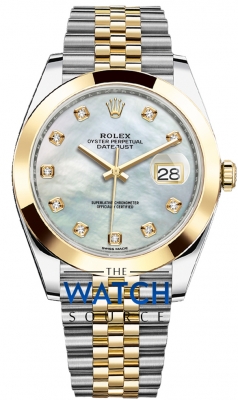Rolex Datejust 41mm Steel and Yellow Gold 126303 White MOP Diamond Jubilee watch