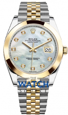 Buy this new Rolex Datejust 41mm Steel and Yellow Gold 126303 White MOP Diamond Jubilee mens watch for the discount price of £17,900.00. UK Retailer.