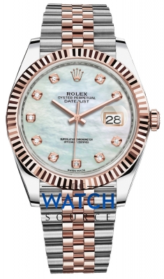 Rolex Datejust 41mm Steel and Everose Gold 126331 MOP Diamond Jubilee watch