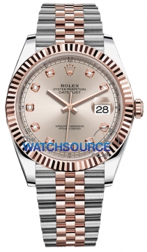 Buy this new Rolex Datejust 41mm Steel and Everose Gold 126331 Sundust Diamond Jubilee mens watch for the discount price of £16,600.00. UK Retailer.