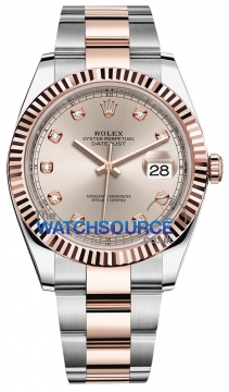 Buy this new Rolex Datejust 41mm Steel and Everose Gold 126331 Sundust Diamond Oyster mens watch for the discount price of £16,400.00. UK Retailer.