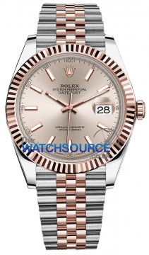 Buy this new Rolex Datejust 41mm Steel and Everose Gold 126331 Sundust Index Jubilee mens watch for the discount price of £14,500.00. UK Retailer.