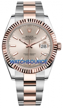 Rolex Datejust 41mm Steel and Everose Gold 126331 Sundust Index Oyster watch