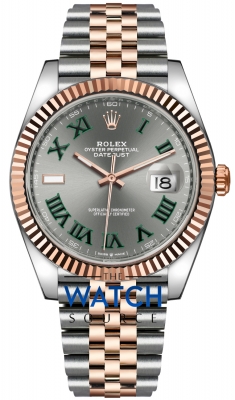 Buy this new Rolex Datejust 41mm Steel and Everose Gold 126331 Slate Roman Jubilee mens watch for the discount price of £14,400.00. UK Retailer.