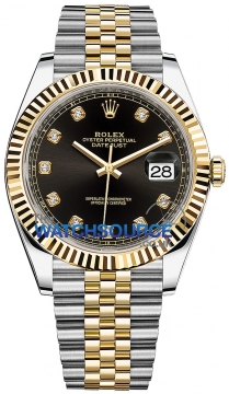 Buy this new Rolex Datejust 41mm Steel and Yellow Gold 126333 Black Diamond Jubilee mens watch for the discount price of £15,800.00. UK Retailer.