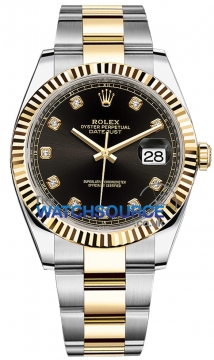 Rolex Datejust 41mm Steel and Yellow Gold 126333 Black Diamond Oyster watch