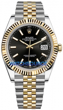 Buy this new Rolex Datejust 41mm Steel and Yellow Gold 126333 Black Index Jubilee mens watch for the discount price of £14,000.00. UK Retailer.