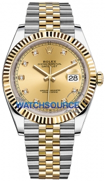 Rolex Datejust 41mm Steel and Yellow Gold 126333 Champagne Diamond Jubilee watch