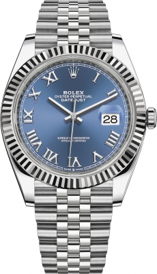 Buy this new Rolex Datejust 41mm Stainless Steel 126334 Blue Roman Jubilee mens watch for the discount price of £12,400.00. UK Retailer.