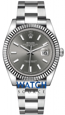 Rolex Datejust 41mm Stainless Steel 126334 Dark Rhodium Index Oyster watch