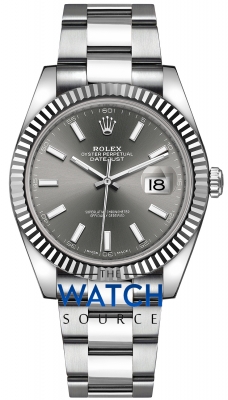 Buy this new Rolex Datejust 41mm Stainless Steel 126334 Dark Rhodium Index Oyster mens watch for the discount price of £12,300.00. UK Retailer.