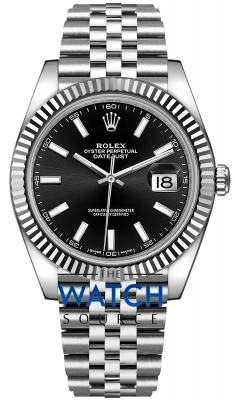 Buy this new Rolex Datejust 41mm Stainless Steel 126334 Black Index Jubilee mens watch for the discount price of £12,400.00. UK Retailer.