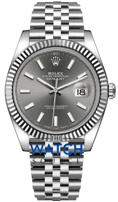 Rolex Datejust 41mm Stainless Steel 126334 Dark Rhodium Index Jubilee watch