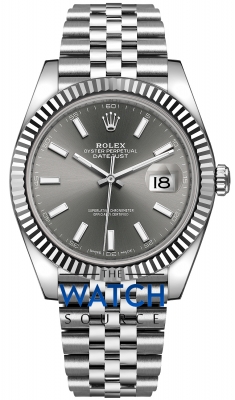 Buy this new Rolex Datejust 41mm Stainless Steel 126334 Dark Rhodium Index Jubilee mens watch for the discount price of £12,400.00. UK Retailer.