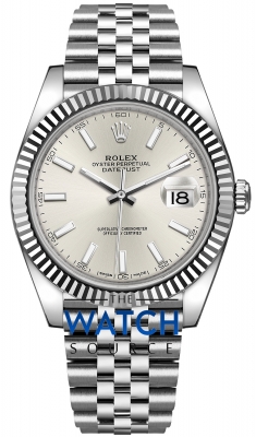 Rolex Datejust 41mm Stainless Steel 126334 Silver Index Jubilee watch
