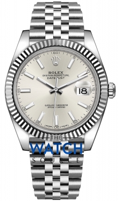 Buy this new Rolex Datejust 41mm Stainless Steel 126334 Silver Index Jubilee mens watch for the discount price of £12,400.00. UK Retailer.