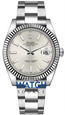 Buy this new Rolex Datejust 41mm Stainless Steel 126334 Silver Index Oyster mens watch for the discount price of £12,300.00. UK Retailer.