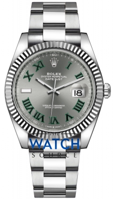 Buy this new Rolex Datejust 41mm Stainless Steel 126334 Slate Roman Oyster mens watch for the discount price of £12,600.00. UK Retailer.