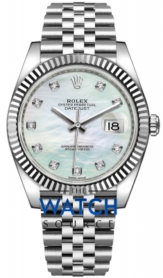 Buy this new Rolex Datejust 41mm Stainless Steel 126334 MOP Diamond Jubilee mens watch for the discount price of £15,400.00. UK Retailer.