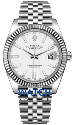 Rolex Datejust 41mm Stainless Steel 126334 White Index Jubilee watch