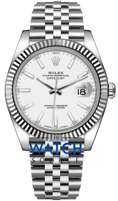 Buy this new Rolex Datejust 41mm Stainless Steel 126334 White Index Jubilee mens watch for the discount price of £12,400.00. UK Retailer.