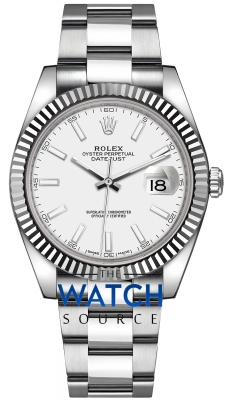 Buy this new Rolex Datejust 41mm Stainless Steel 126334 White Index Oyster mens watch for the discount price of £12,300.00. UK Retailer.