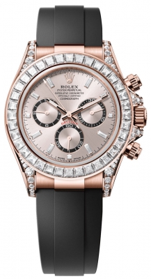 Rolex Cosmograph Daytona Everose Gold 126535TBR Sundust Baguette watch