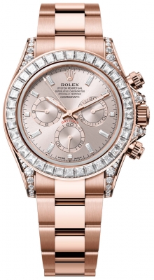 Rolex Cosmograph Daytona Everose Gold 126595TBR Sundust Baguette watch