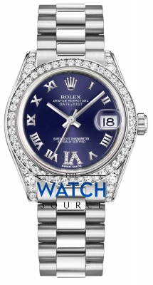 Buy this new Rolex Datejust 31mm White Gold 178159 Purple VI Roman President ladies watch for the discount price of £38,043.00. UK Retailer.