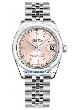 Buy this new Rolex Datejust 31mm Stainless Steel 178240 Pink Index Jubilee ladies watch for the discount price of £6,100.00. UK Retailer.