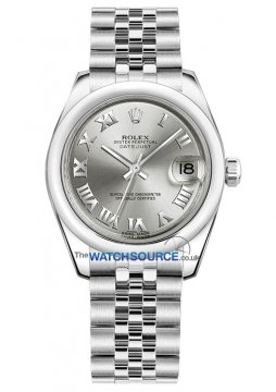 Buy this new Rolex Datejust 31mm Stainless Steel 178240 Rhodium Roman Jubilee ladies watch for the discount price of £6,100.00. UK Retailer.