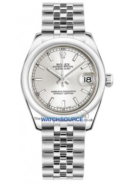 Buy this new Rolex Datejust 31mm Stainless Steel 178240 Silver Index Jubilee ladies watch for the discount price of £6,100.00. UK Retailer.