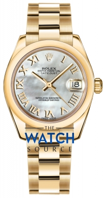 Buy this new Rolex Datejust 31mm Yellow Gold 178248 MOP Roman Oyster ladies watch for the discount price of £21,080.00. UK Retailer.