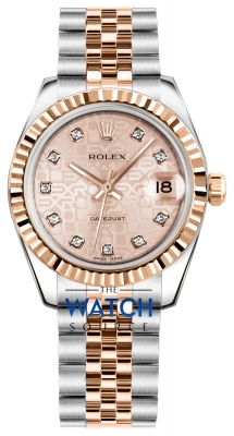 Buy this new Rolex Datejust 31mm Stainless Steel and Rose Gold 178271 Jubilee Pink Diamond Jubilee ladies watch for the discount price of £10,313.00. UK Retailer.
