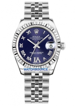 Buy this new Rolex Datejust 31mm Stainless Steel 178274 Purple VI Roman Jubilee ladies watch for the discount price of £8,300.00. UK Retailer.