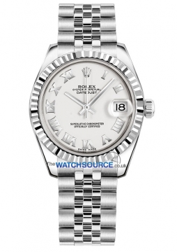 Buy this new Rolex Datejust 31mm Stainless Steel 178274 White Roman Jubilee ladies watch for the discount price of &pound;7,000.00. UK Retailer.