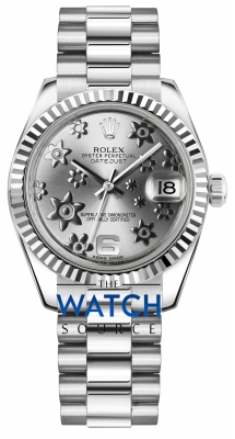 Buy this new Rolex Datejust 31mm White Gold 178279 Rhodium Floral President ladies watch for the discount price of £24,152.00. UK Retailer.