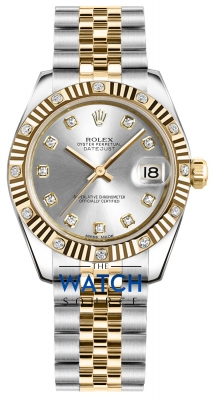 Buy this new Rolex Datejust 31mm Stainless Steel and Yellow Gold 178313 Silver Diamond Jubilee ladies watch for the discount price of £11,746.00. UK Retailer.