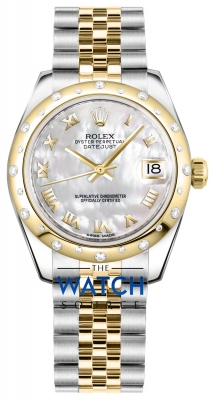 Buy this new Rolex Datejust 31mm Stainless Steel and Yellow Gold 178343 White MOP Roman Jubilee ladies watch for the discount price of £12,297.00. UK Retailer.