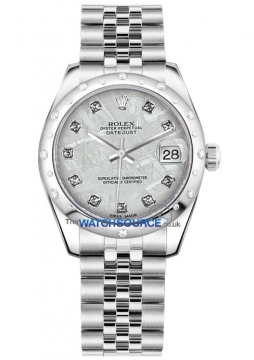 Buy this new Rolex Datejust 31mm Stainless Steel 178344 Meteorite Diamond Jubilee ladies watch for the discount price of £12,600.00. UK Retailer.